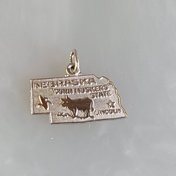 Jewelry - Vintage Sterling Silver Nebraska State Charm 1961 Cornhuskers Souvenir Pendant